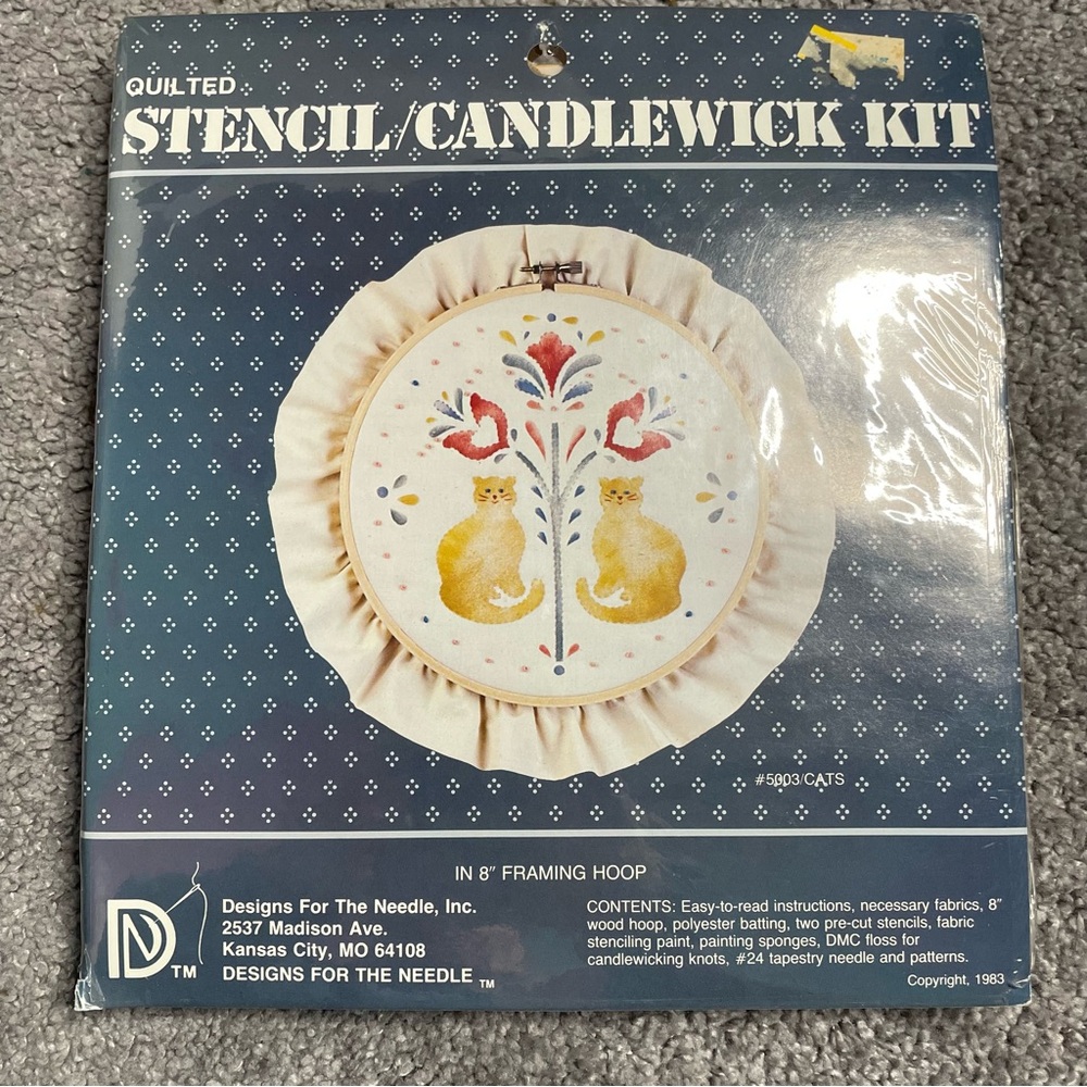 Designs For The Needle Quilted Stencil Kit With 8" Framing Hoop 5003 New Sealed